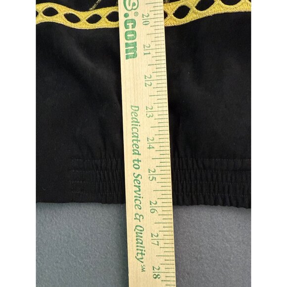 Drapers & Damons XL Black Stretch Jacket With Yellow Cheetah Embroidery & Gold Z - Picture 9 of 9